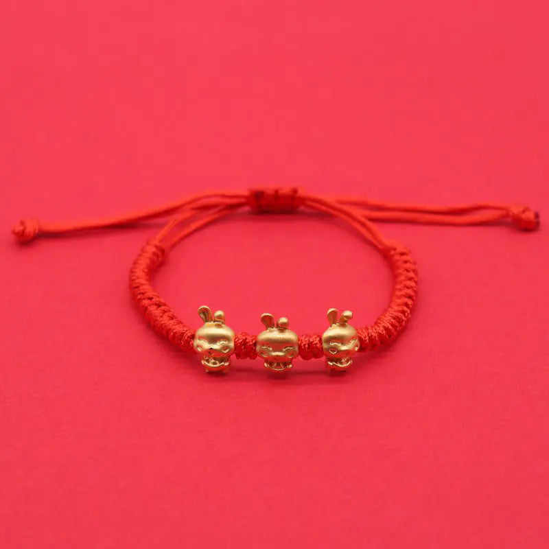 Pulsera de Cuerda Tejida Simple Cuatro Hojas