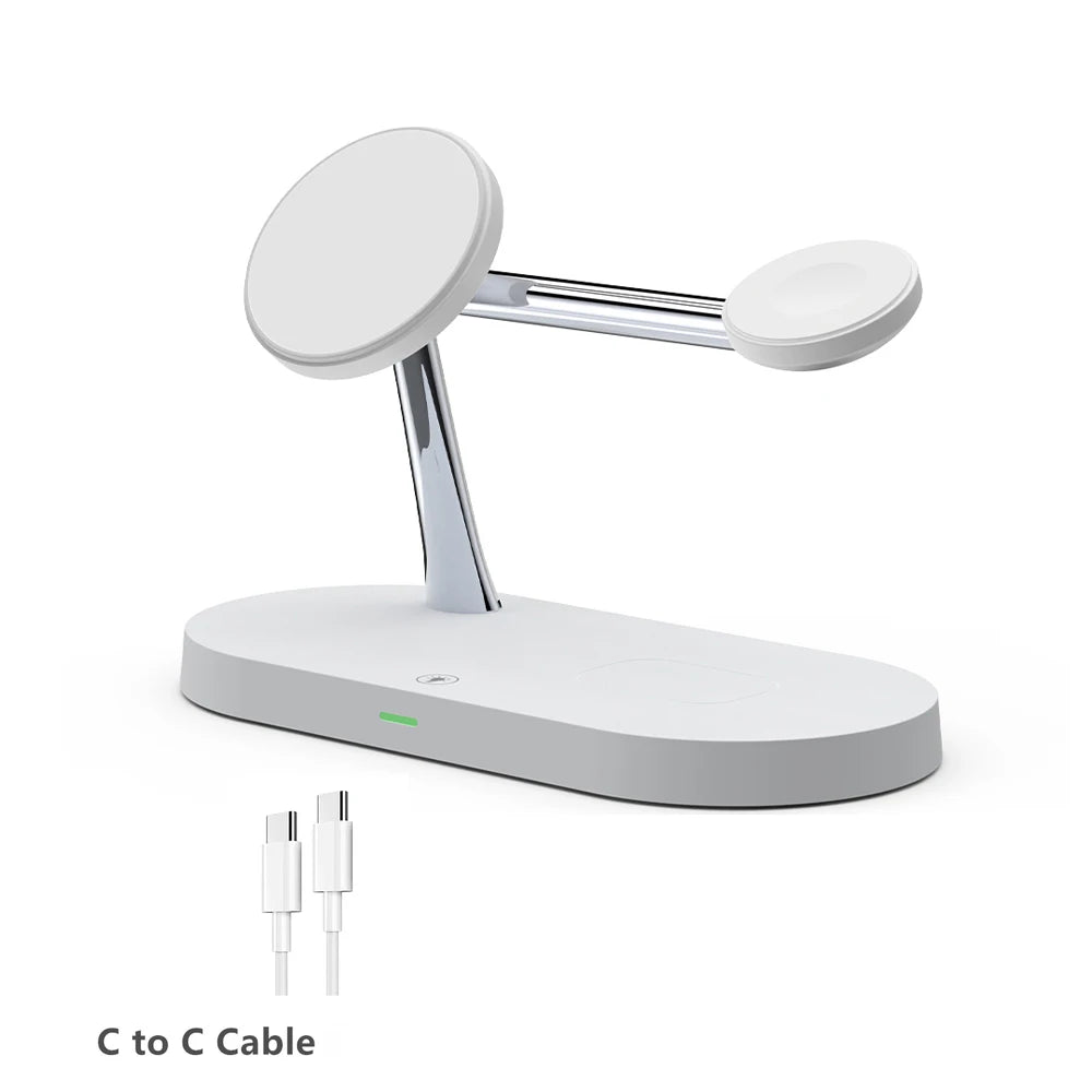 3 in 1 Magnetic Wireless Charger For iPhone 16 15 14 13 12 Fast Charging Station for Apple Watch 10 9 8 7 6 5 4 Airpods 2 3 Pro