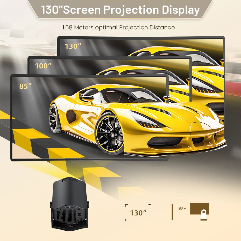 Projector HM400 PRO 4K Android11 Dual Wifi6 200ANSI H716 BT5.0 1080P 1280*720P Black、Pearl White Home Cinema Outdoor Projetor
