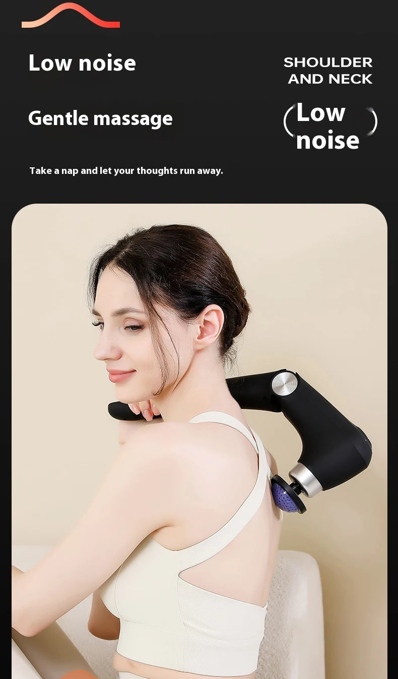 Fascia Gun Massage with Hot and Cold Heads Adjustable Angles Portable Percussion Back Massager for Neck Body Muscle Fitness