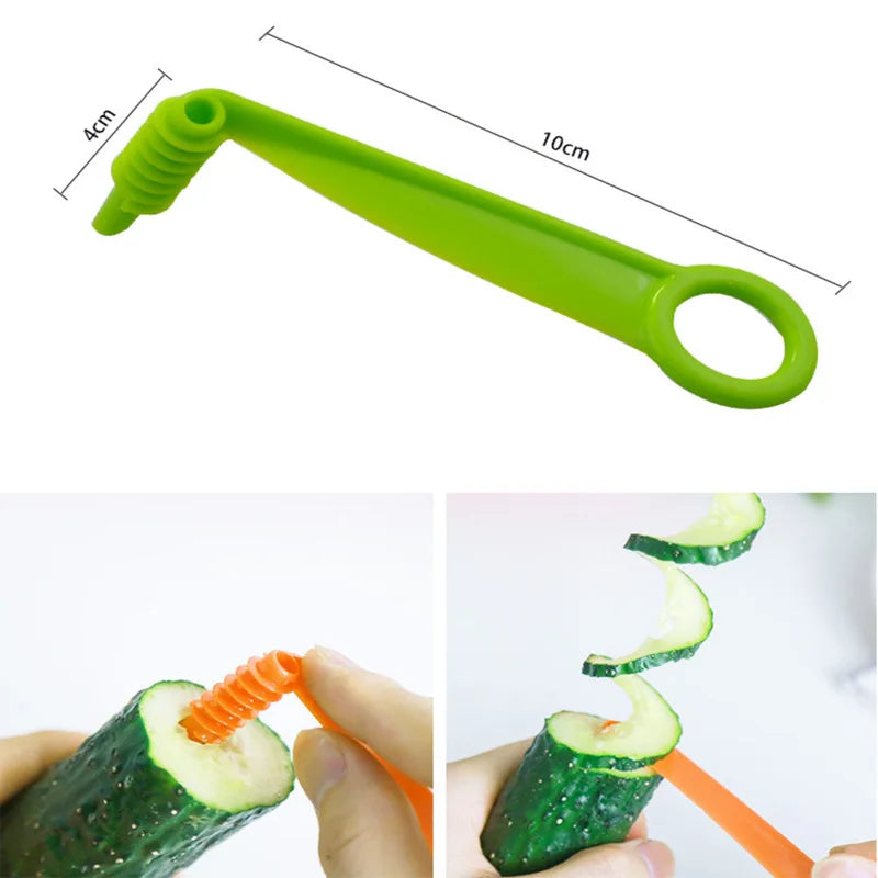 1 Set Stainless Steel Plastic Rotate Potato Slicer Twisted Potato Spiral Slice Cutter Creative Vegetable Tool Kitchen Gadgets