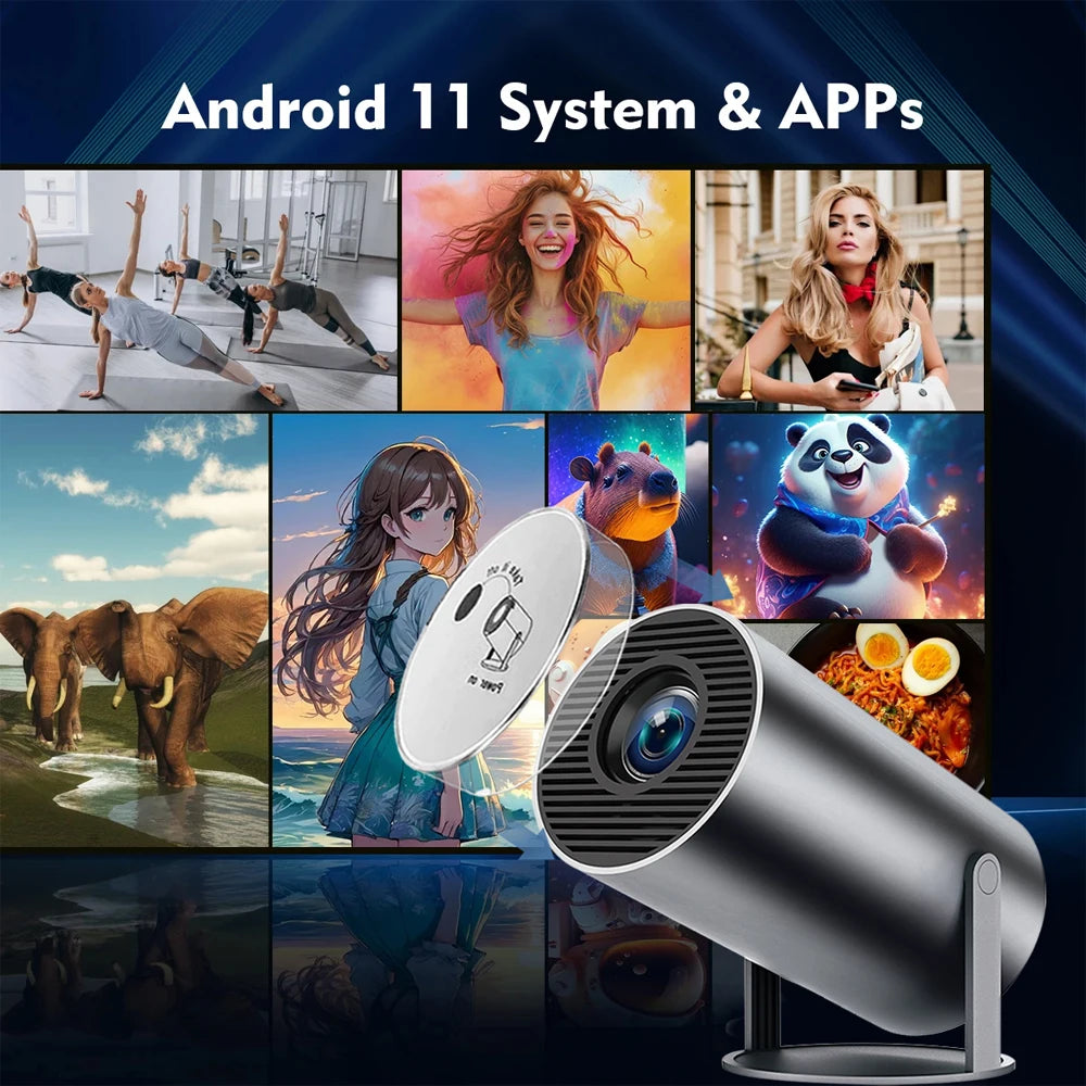 DITONG hy300 pro new Projector 4K Android Wifi 1080P 1280*720P HD Home Cinema Outdoor portable Video movies led mini Projetor