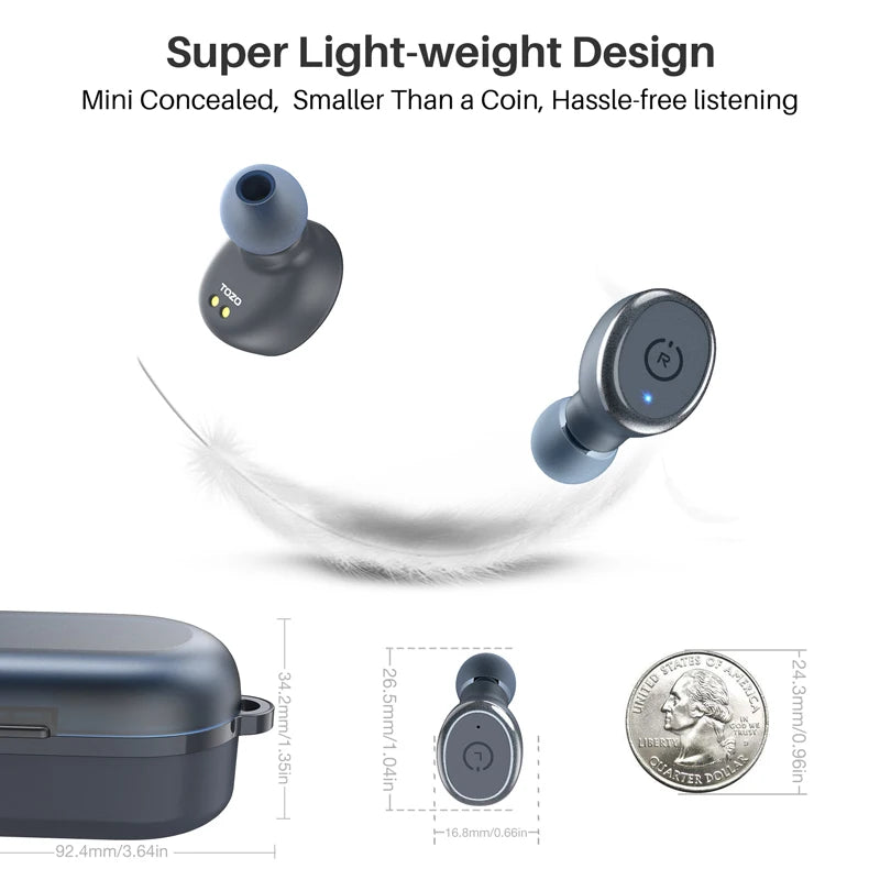 Refurbished TOZO TWS Earbuds AI Translate In Ear Bluetooth 5.3 Earphones with Mic ENC Touch Control 32 Preset EQs Support APP