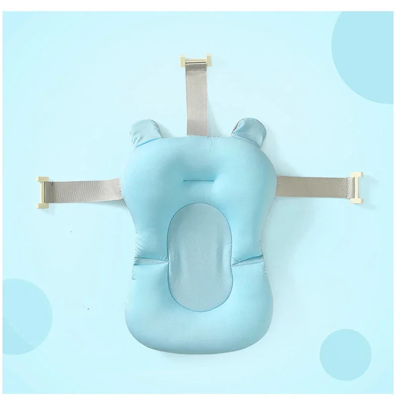 Baby Bath Seat Support Mat Foldable Bath Tub Pad & Chair Newborn Bathtub Pillow Infant Anti-Slip Soft Comfort Body Cushion