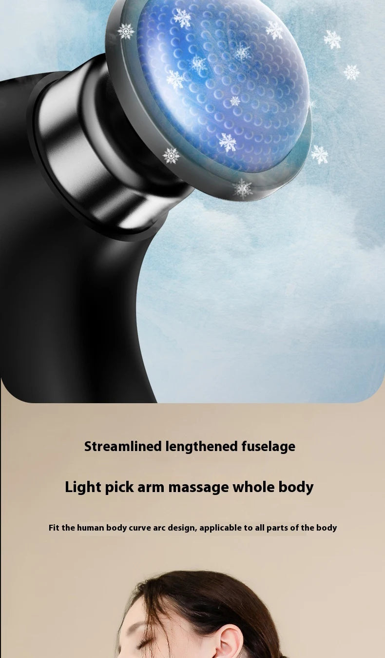 Fascia Gun Massage with Hot and Cold Heads Adjustable Angles Portable Percussion Back Massager for Neck Body Muscle Fitness