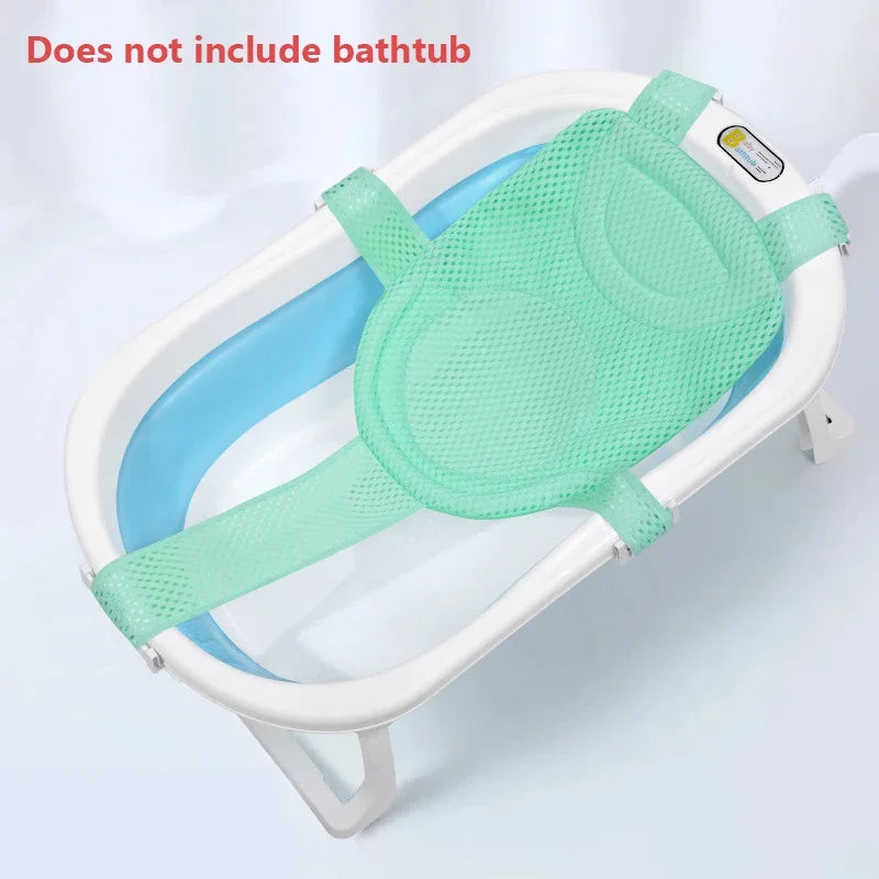 Baby Bath Seat Support Mat Foldable Bath Tub Pad & Chair Newborn Bathtub Pillow Infant Anti-Slip Soft Comfort Body Cushion