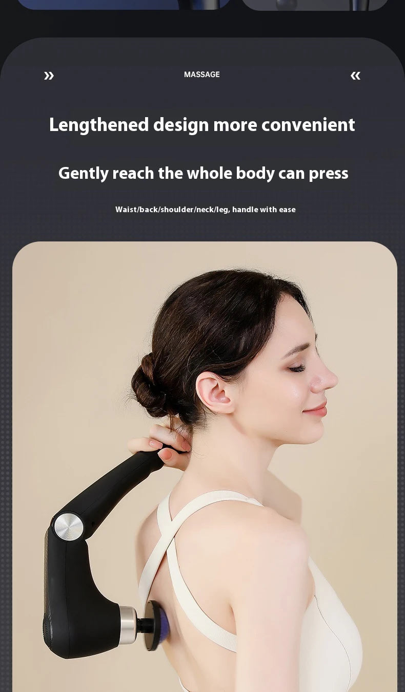 Fascia Gun Massage with Hot and Cold Heads Adjustable Angles Portable Percussion Back Massager for Neck Body Muscle Fitness