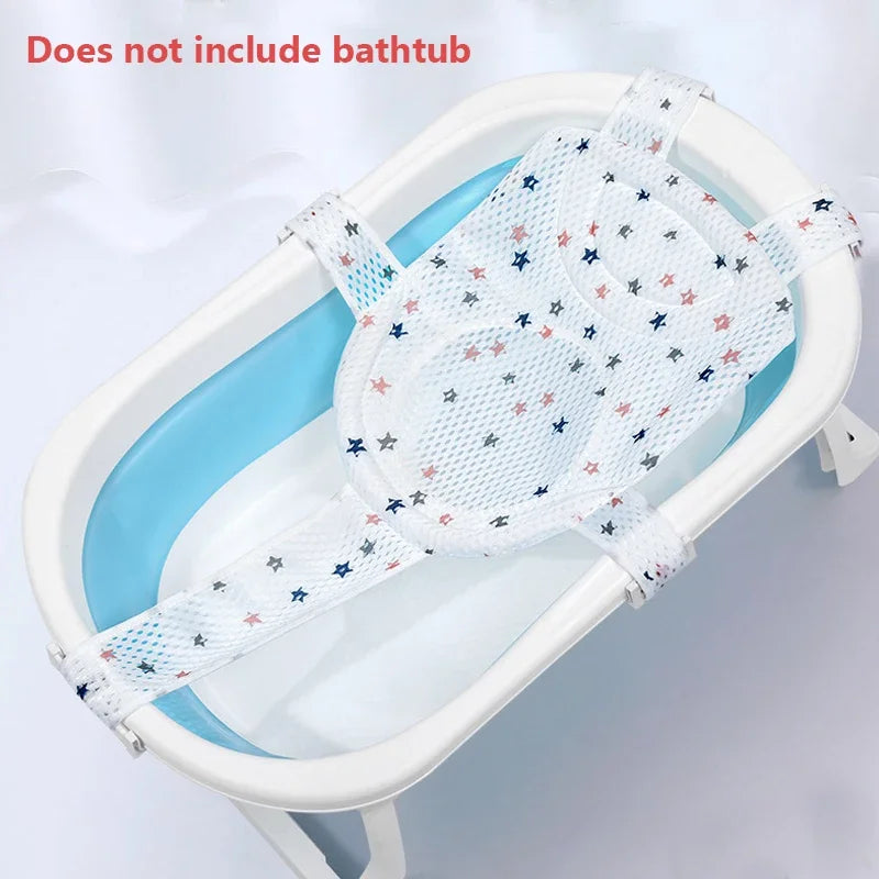 Baby Bath Seat Support Mat Foldable Bath Tub Pad & Chair Newborn Bathtub Pillow Infant Anti-Slip Soft Comfort Body Cushion