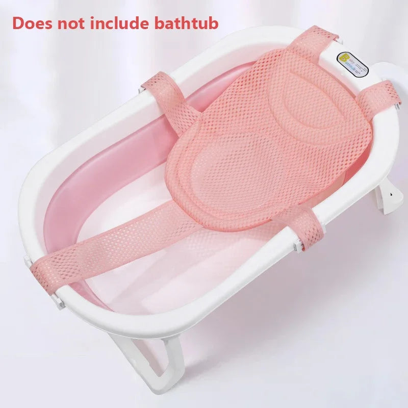 Baby Bath Seat Support Mat Foldable Bath Tub Pad & Chair Newborn Bathtub Pillow Infant Anti-Slip Soft Comfort Body Cushion
