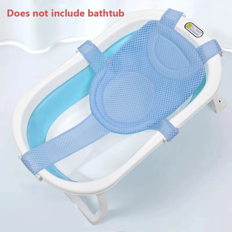 Baby Bath Seat Support Mat Foldable Bath Tub Pad & Chair Newborn Bathtub Pillow Infant Anti-Slip Soft Comfort Body Cushion
