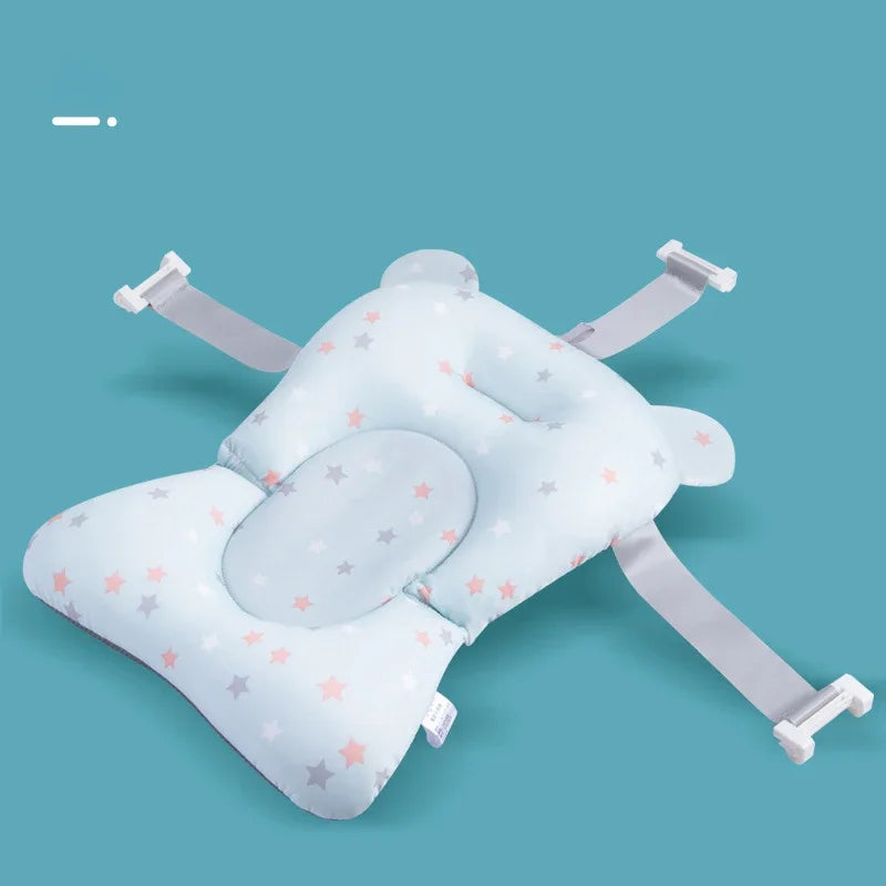 Baby Bath Seat Support Mat Foldable Bath Tub Pad & Chair Newborn Bathtub Pillow Infant Anti-Slip Soft Comfort Body Cushion