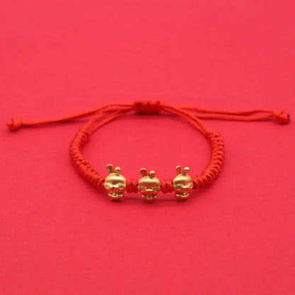 Pulsera de Cuerda Tejida Simple Cuatro Hojas