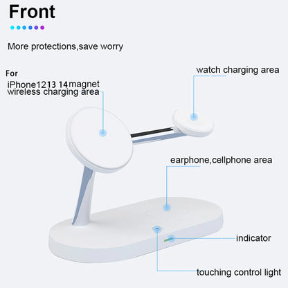 3 in 1 Magnetic Wireless Charger For iPhone 16 15 14 13 12 Fast Charging Station for Apple Watch 10 9 8 7 6 5 4 Airpods 2 3 Pro