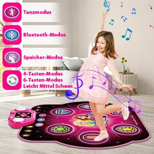 TERRAMUS Dance Mat Light-up Dance Pad Toy with Bluetooth/27 Levels/Memory Challenge/LED/Toys Birthday Gifts for Girls 3+