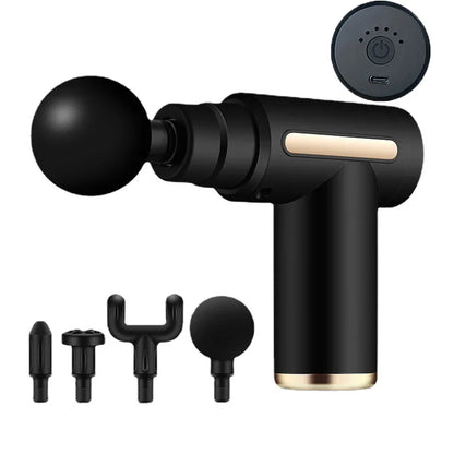 New 4-Head Mini Fascia Gun Multi-Stage Massage Gun Muscle Relaxation Massage Equipment Portable Vibration Massager