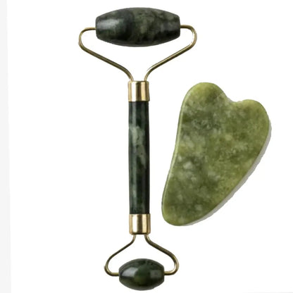 New Anti Aging Jade Stone Massage Set Gua Sha Rose Quartz Jade Face Roller gua shua