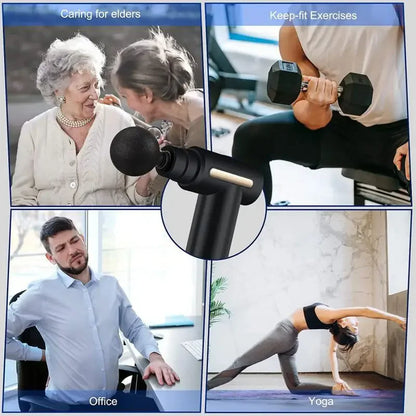 New 4-Head Mini Fascia Gun Multi-Stage Massage Gun Muscle Relaxation Massage Equipment Portable Vibration Massager