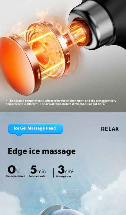 Fascia Gun Massage with Hot and Cold Heads Adjustable Angles Portable Percussion Back Massager for Neck Body Muscle Fitness
