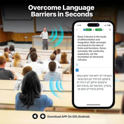 Auriculares UYUXIO con traductor en tiempo real y traducción de idiomas con IA, 144 idiomas y acentos, 3 en 1, OWS, para empresas