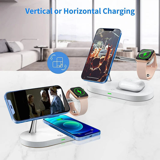 3 in 1 Magnetic Wireless Charger For iPhone 16 15 14 13 12 Fast Charging Station for Apple Watch 10 9 8 7 6 5 4 Airpods 2 3 Pro